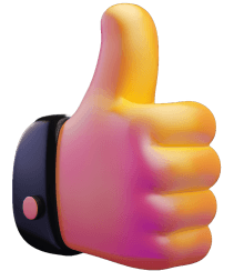 Thumbs up representing satisfaction